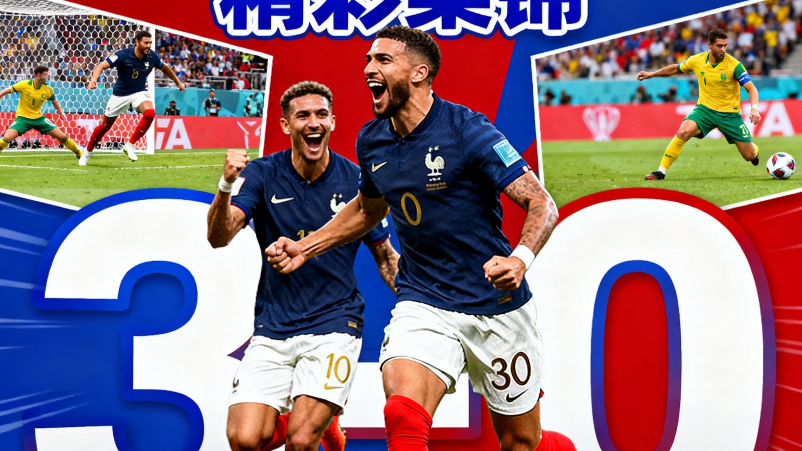 法国对阵澳大利亚的3比0完胜集锦封面